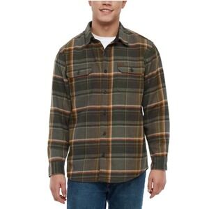 Orvis Heavyweight Flannel Button Down Shirt Men XXL Green Plaid Cotton